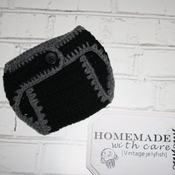 ⚫ GRAY + BLACK DIAPER COVER · 3–6 MO 🌫️ - Picture 4 of 4